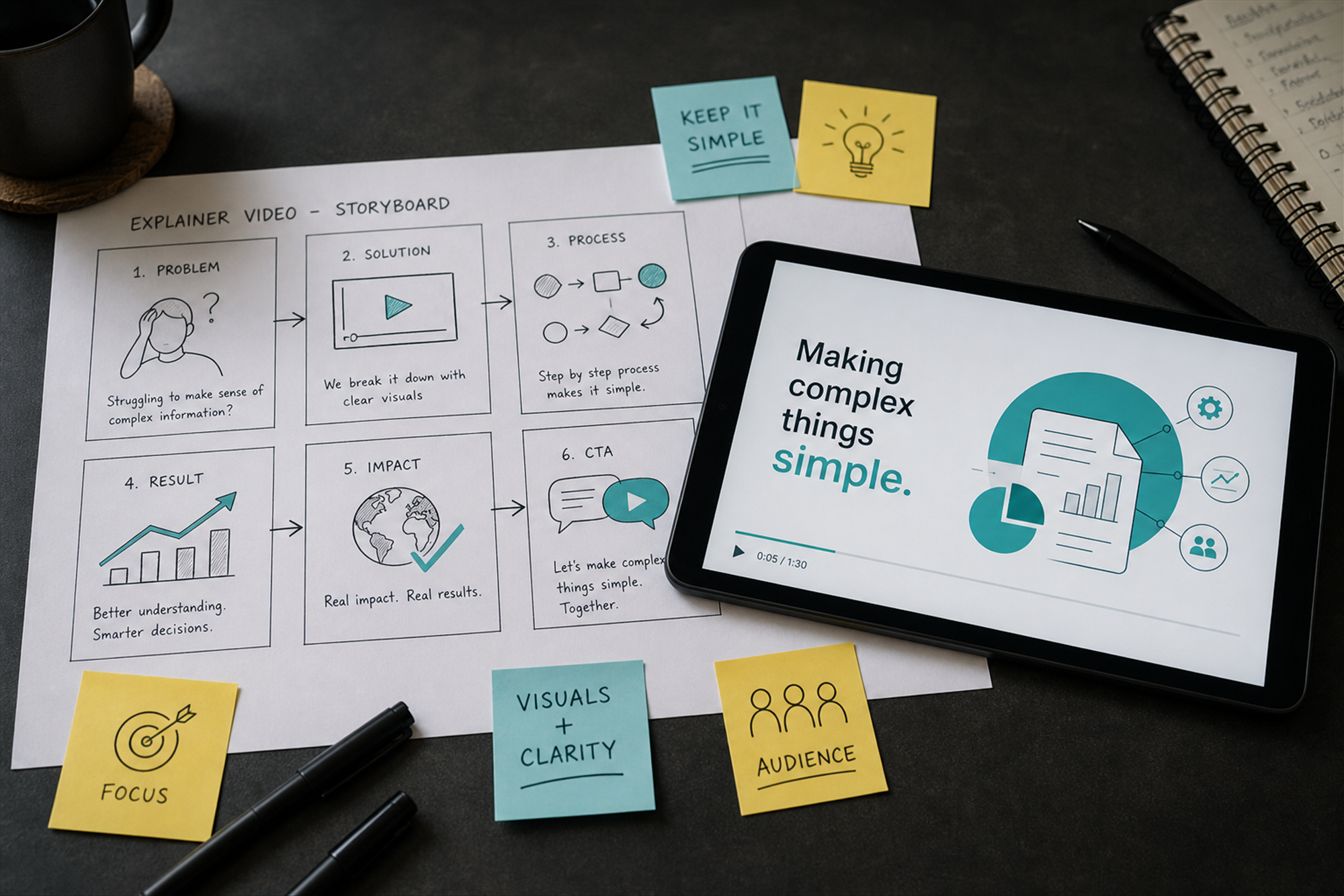 Storyboard und Visuals für einen Erklärfilm