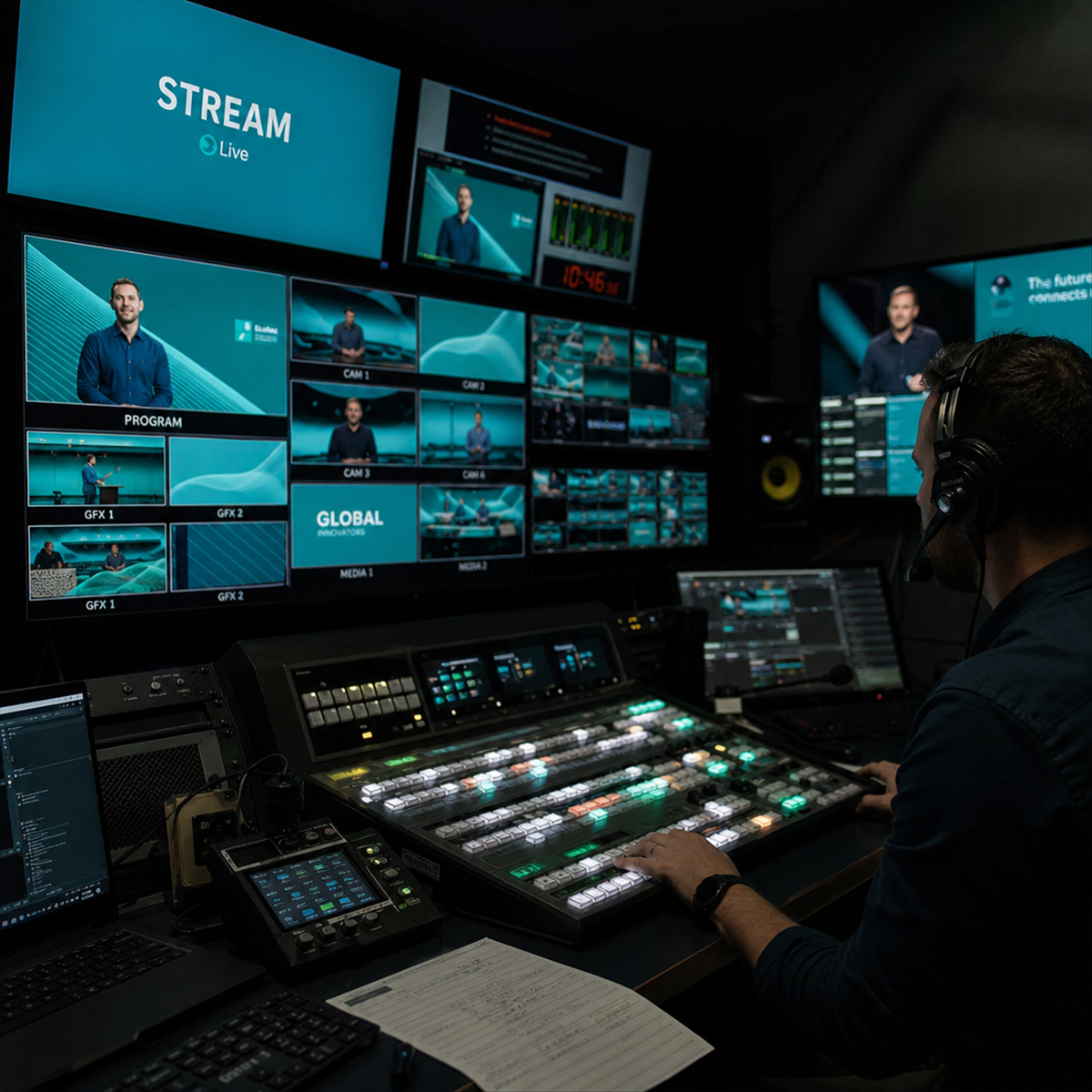 Livestream-Regie und Broadcast-Technik