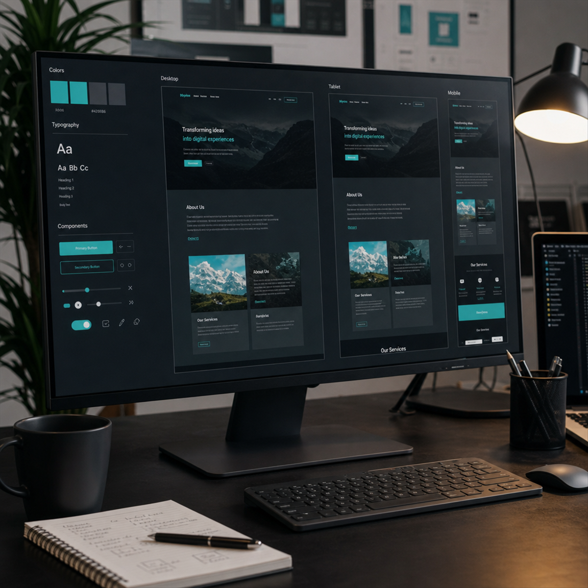 Webdesign und UI-Konzept am Monitor